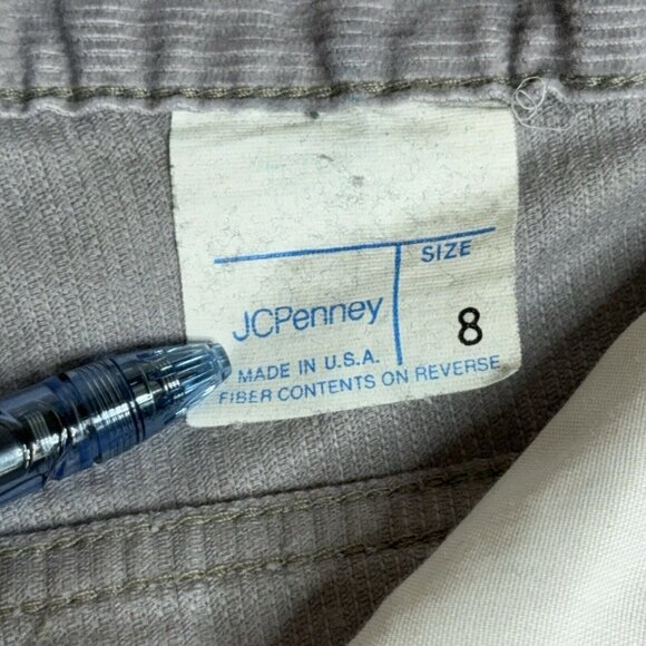 Vintage Girls Youth Corduroy Pants Lot of 2 Sz 8 JC Penny Red & Light Gray USA - Picture 9 of 16